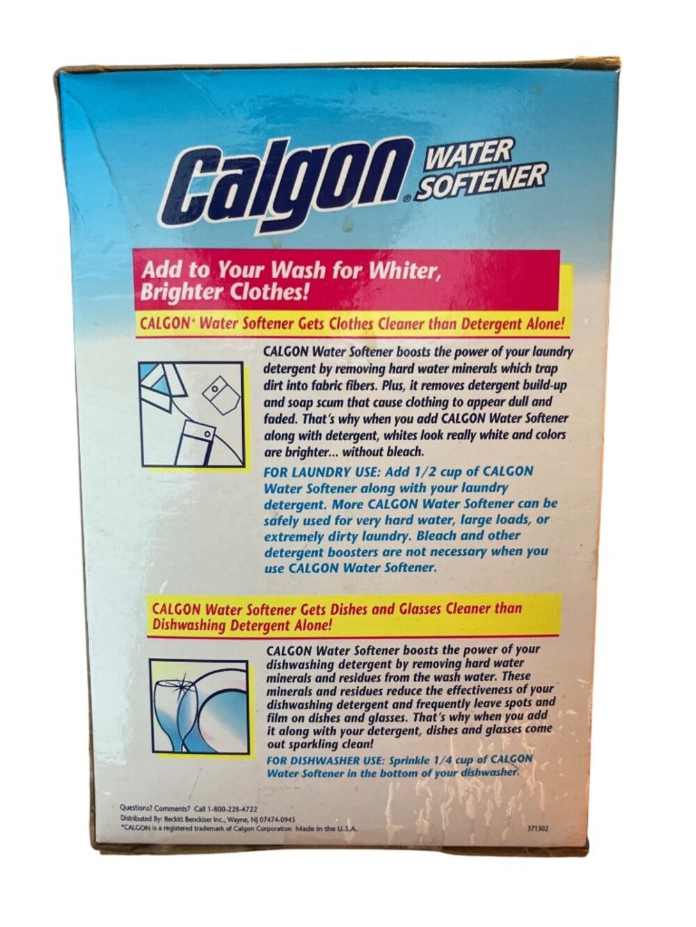 Vtg Calgon Water Softener 40 Oz Box Discontinued For Laundry - Picture 5 of 5